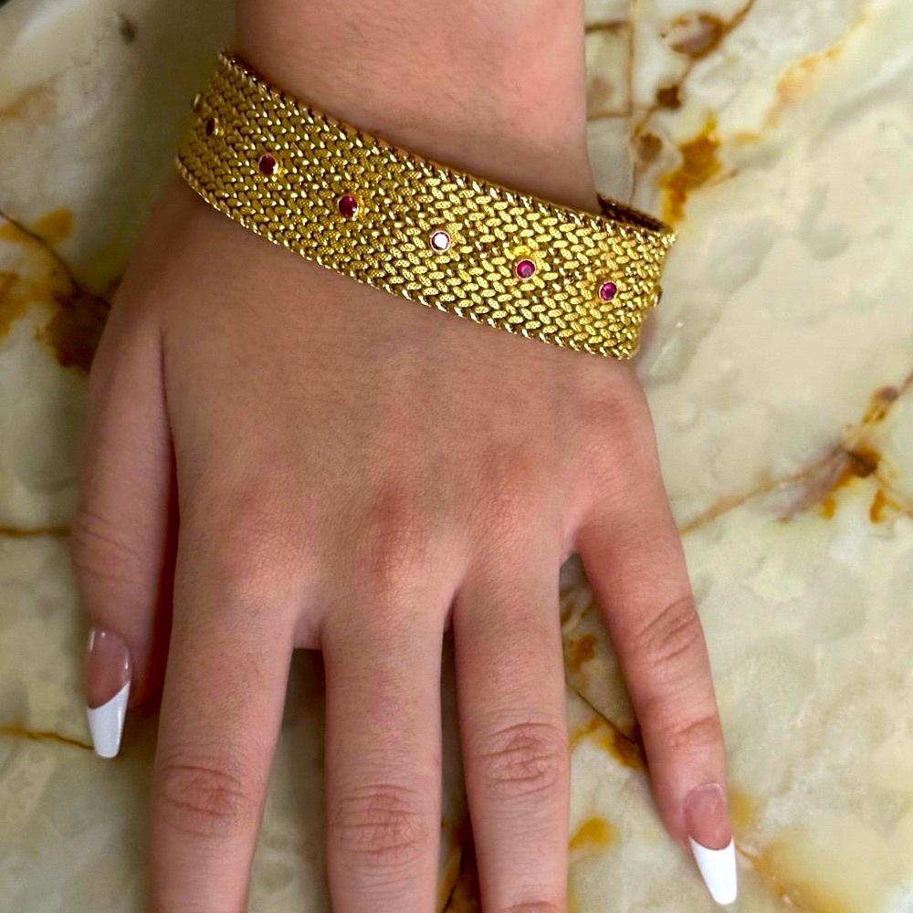 18k Real solid gold authentic Ruby’s bracelet